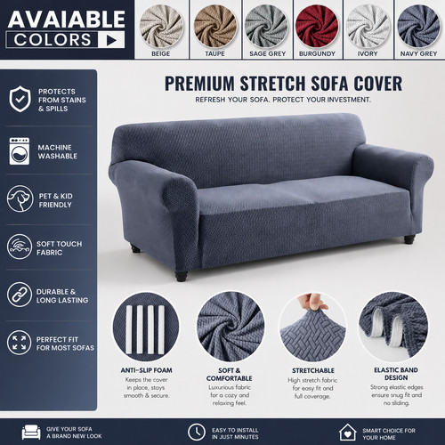 Universal stretch sofa cover - sofa, 3